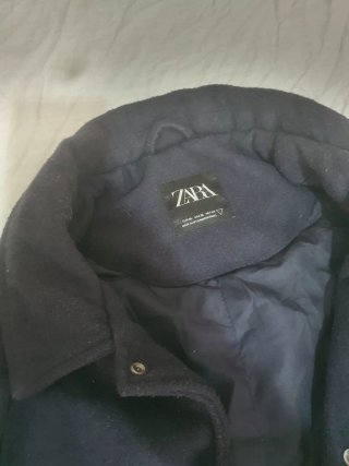 Chaqueta Zara Estilo Universitario Azul/Blanco