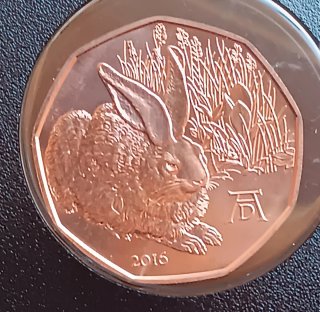 6 Monedas 5€ Austria Cobre