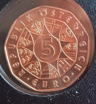 6 Monedas 5€ Austria Cobre