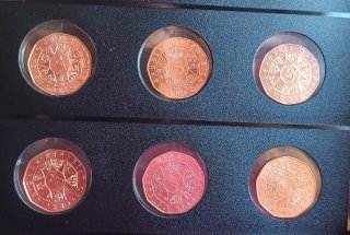 6 Monedas 5€ Austria Cobre