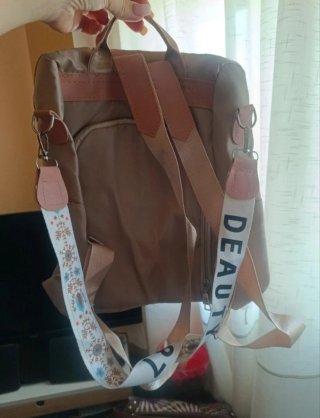 Mochila Verano Antirrobo Beige/Rosa