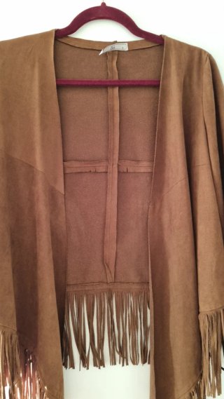 Chaqueta marrón con flecos Talla S