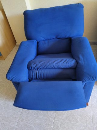 Sillón relax azul de tela