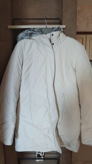 Giubbotto Woolrich donna beige con cappuccio