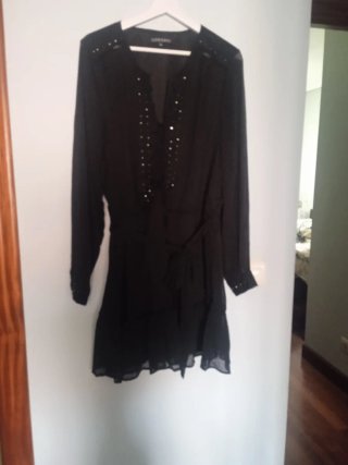 Vestido gasa KOROSHI negro talla única