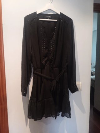 Vestido gasa KOROSHI negro talla única