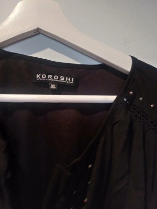 Vestido gasa KOROSHI negro talla única