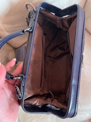 Borsa blu mano e tracolla