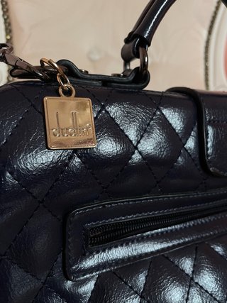 Borsa blu mano e tracolla