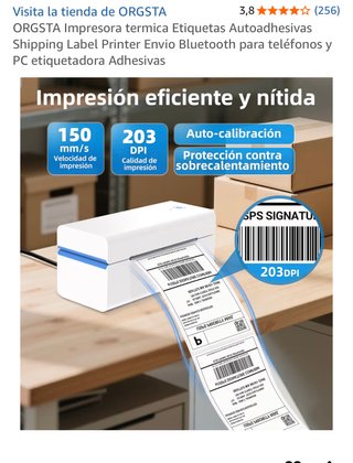 Impresora Etiquetas ORGSTA Bluetooth Adhesivas