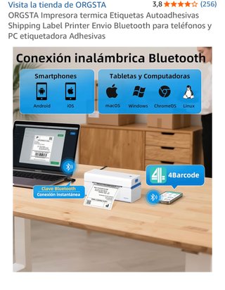 Impresora Etiquetas ORGSTA Bluetooth Adhesivas