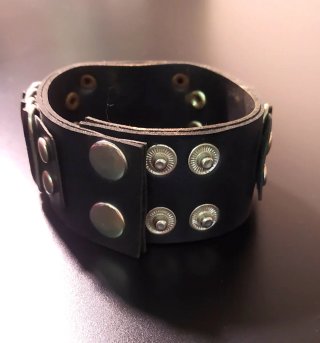 Pulsera Ancha Negra Calavera