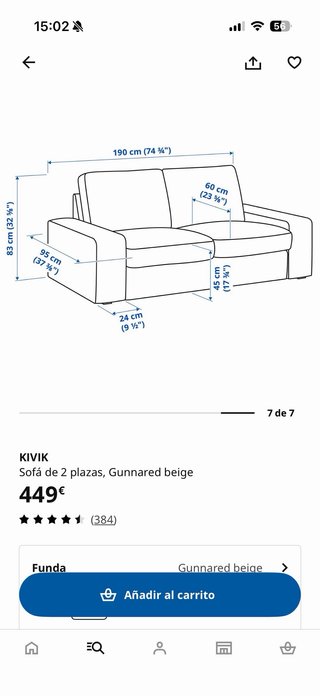 Sofá Kivik 2 plazas beige