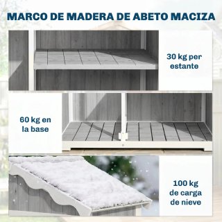 Caseta Jardín Madera 105x55x179 cm