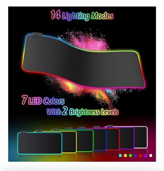 Alfombrilla Ratón RGB Gaming Negra