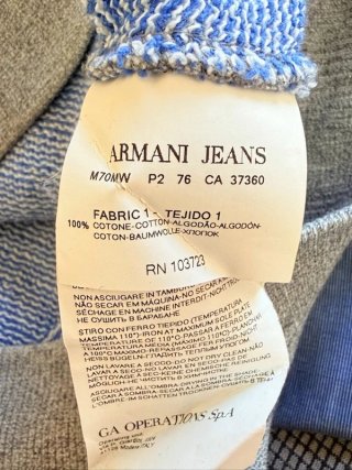 Felpa Armani Jeans Uomo Taglia M Cappuccio Grigia