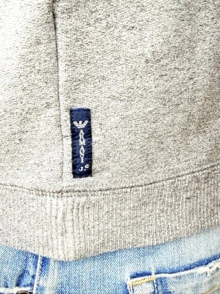 Felpa Armani Jeans Uomo Taglia M Cappuccio Grigia