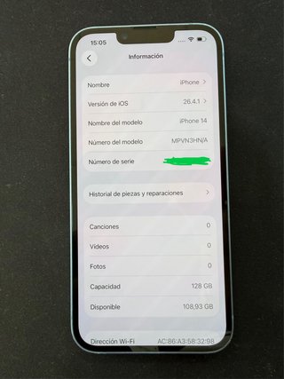 iPhone 14 128GB Azul