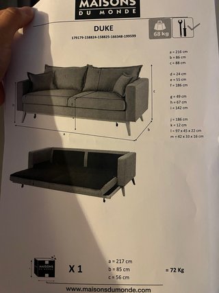 Sofá Cama Duke verde 216cm como nuevo.