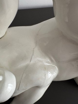 Gran escultura antigua  porcelana estilo art déco