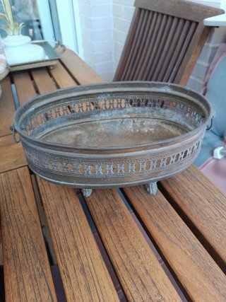 Lote 4 jardineras latón vintage