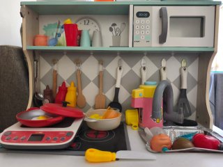 Cocina Juguete, Nevera y Air Fryer