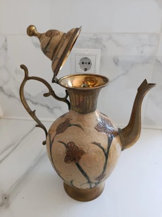 Tetera Antigua Bronce Esmalte Gloisonne