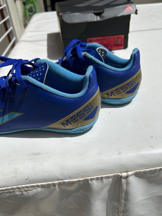 Scarpe da calcio Adidas per bambini Messi blu/verde