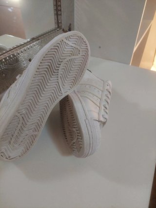 Adidas Superstar Mujer Talla 38 Dorado Blanco