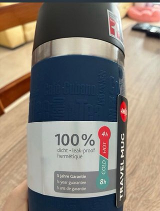 Vaso Termo Emsa Azul y Plateado