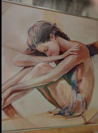 Cuadro mujer firma René