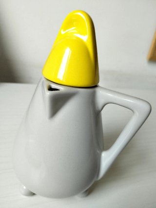 Caffettiera vintage MAS grigio/giallo