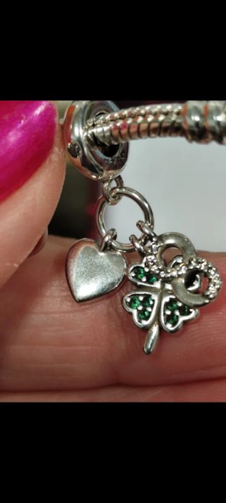 Colgante Plata Ley Trébol Corazón Infinito