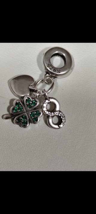 Colgante Plata Ley Trébol Corazón Infinito