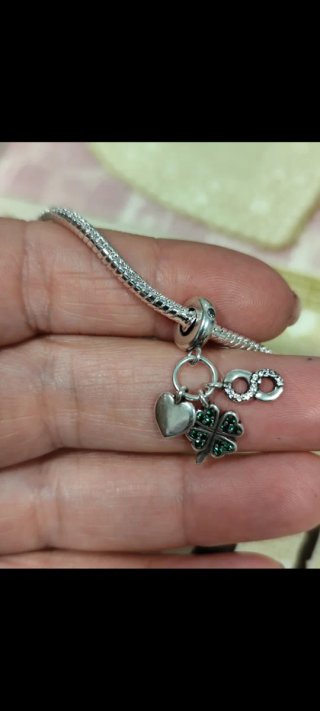 Colgante Plata Ley Trébol Corazón Infinito