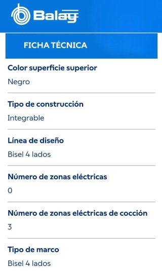 Placa Vitrocerámica Rectangular Balay