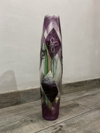 Vaso in vetro decorato