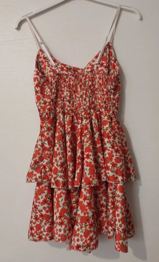 Vestito donna floreale rosso e bianco