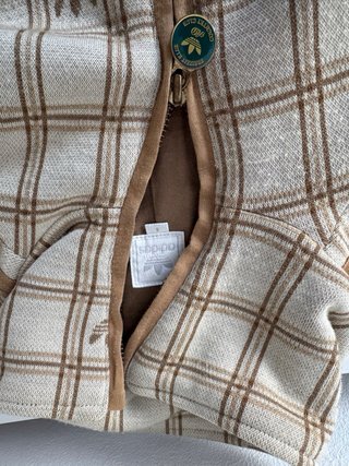 Chaqueta Adidas Vintage Cuadros Beige Marrón
