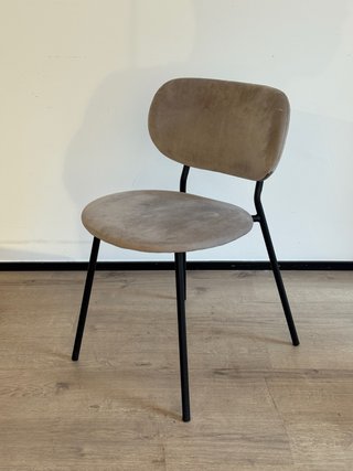 Silla de comedor moderna beige y negra