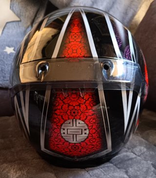 Casco Moto Shoei Negro y Rojo