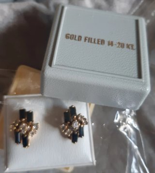 Pendientes Oro Laminado 14kl Piedras Semipreciosas