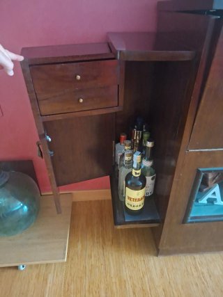 Mueble Bar Antiguo Madera y Metal