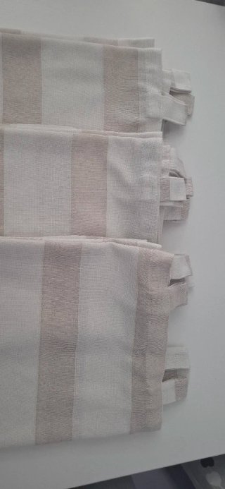 3 Cortinas Primark Rayas Beige y Blancas