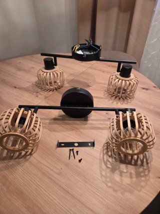 Lámparas de techo bambú y metal