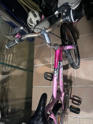 Bicicleta infantil rosa.