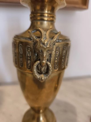 Jarrones latón dorado antiguos