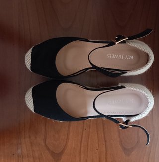 Espadrillas zeppa nere Tg 38