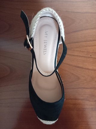 Espadrillas zeppa nere Tg 38