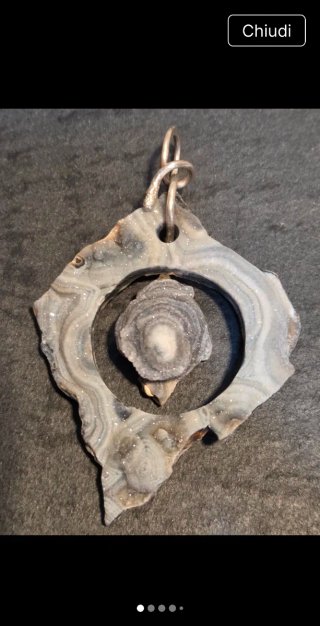 Ciondolo Argento 925 e Rosette Calcedonio